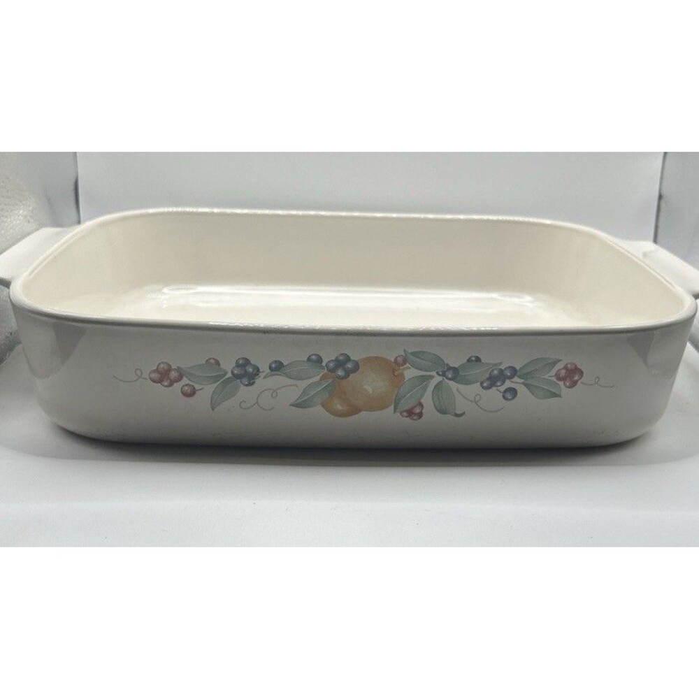 CORNING WARE A-21-B-N Lasagna Baking Dish 12 x 10.5 Open Roaster ABUNDANCE Fruit